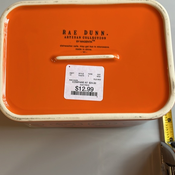 Rae Dunn Pumpkin Orange Treats Box NWT - Picture 5 of 5